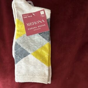 Merona Argyle Pattern Socks - Gray and Yellow